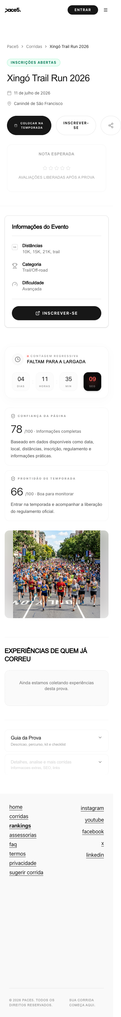 Página de prova com contexto de decisão