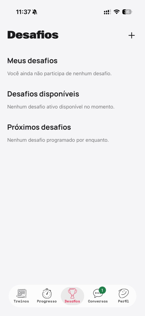Tela de desafios Zyla
