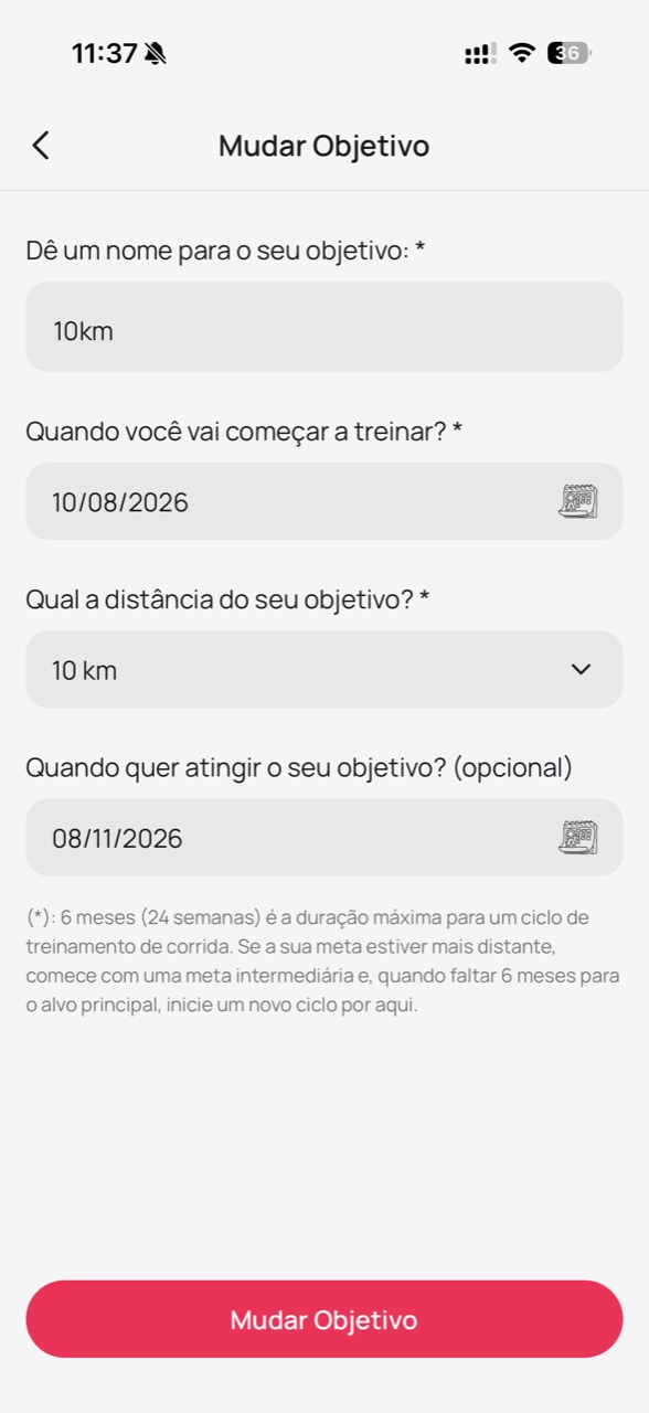 Tela de objetivo Zyla